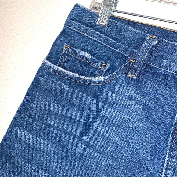 FRAME LE MINI RAW STAGGER EDGE DENIM MINISKIRT SIZE 29